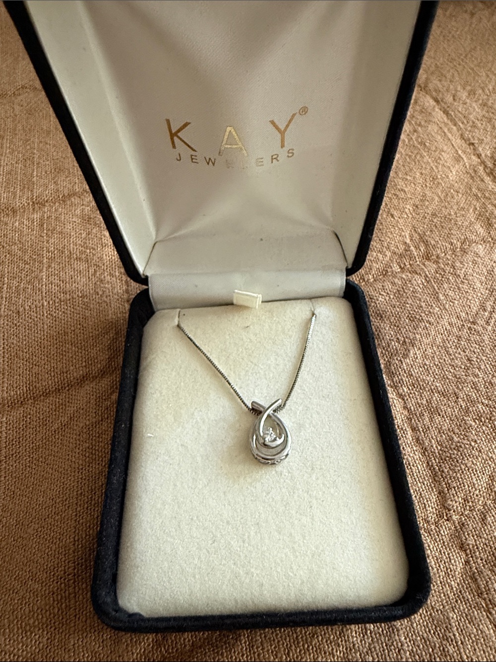 Kay Jewelers Sterling Silver Teardrop Pendant Necklace